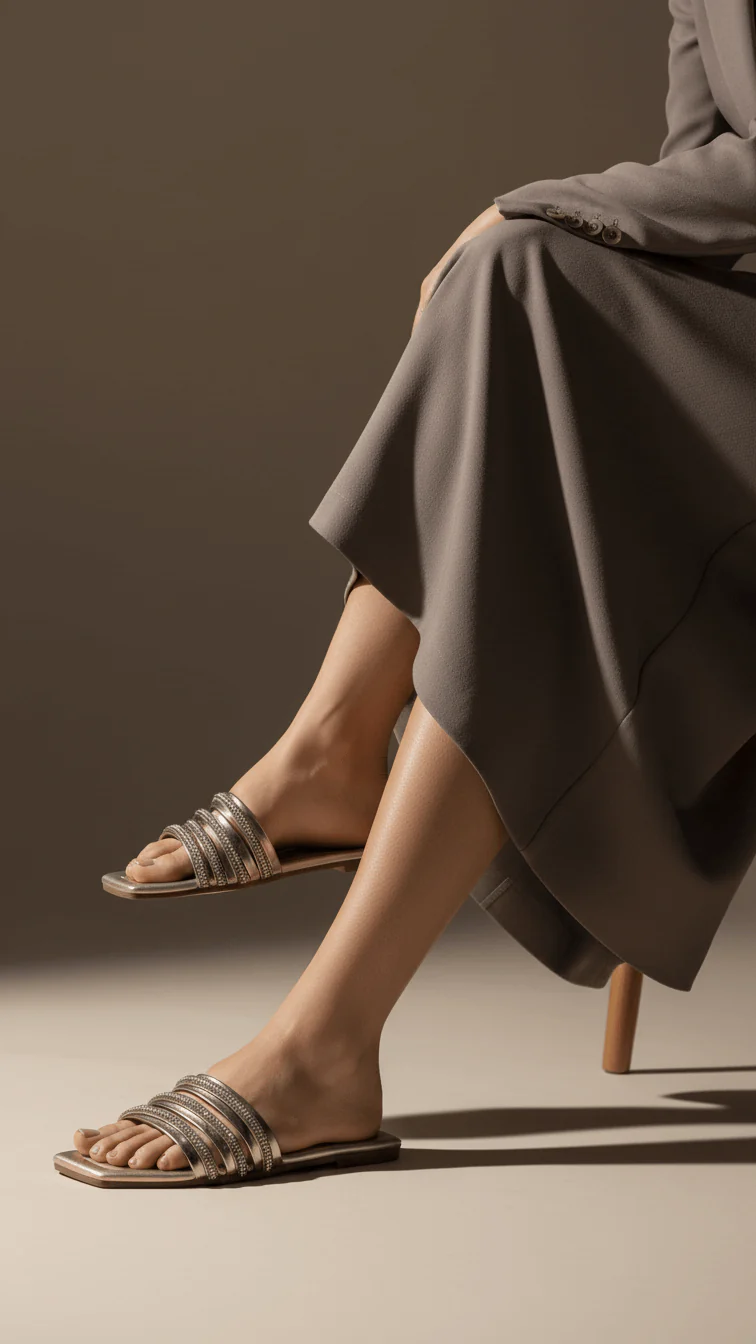 Grey Casual Slipper For Women CL2109