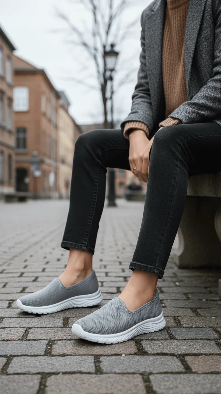 Grey Casual Sneaker For Women AT9099
