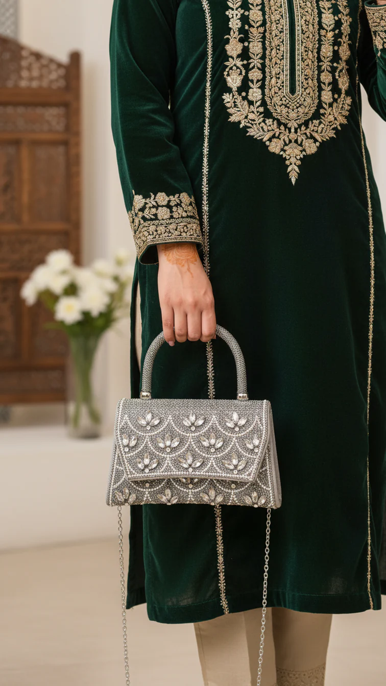 Grey Fancy Shoulder Bag P24335