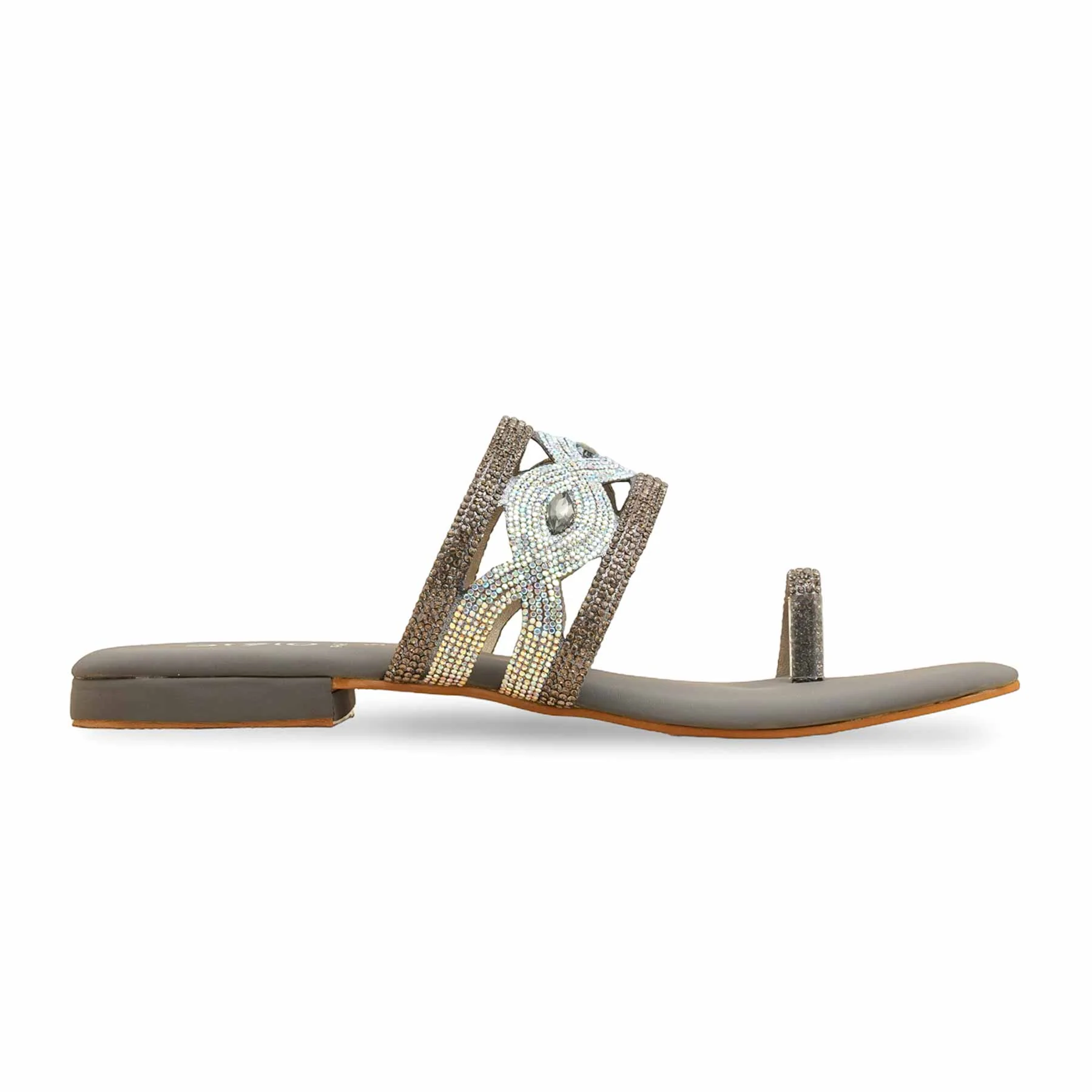 Grey Fancy Women Chappal FN0810 - Image 2