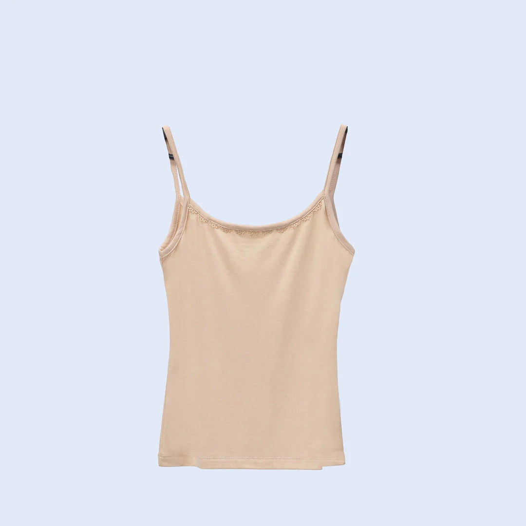 Khaki Laced Tank Top PS4020