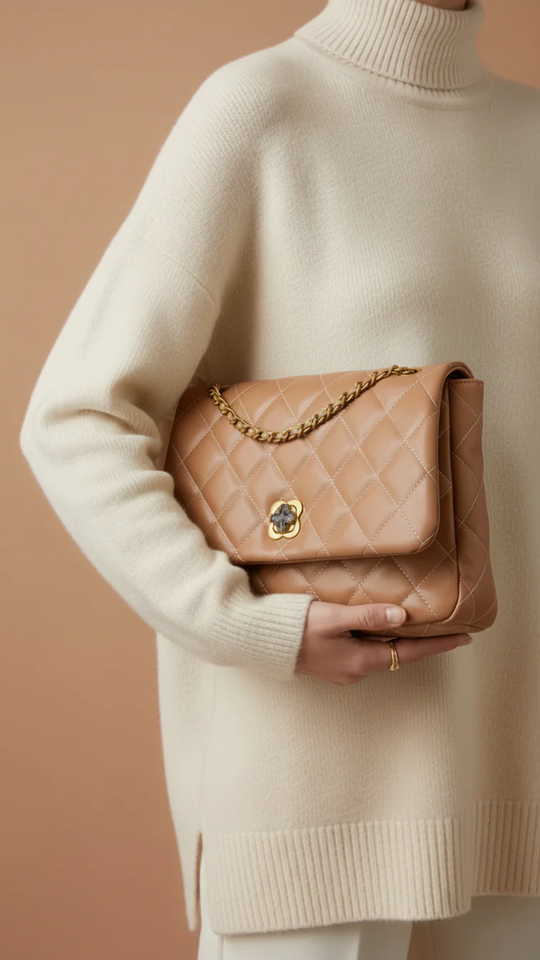 Khaki Women Formal Shoulder Bag P36304