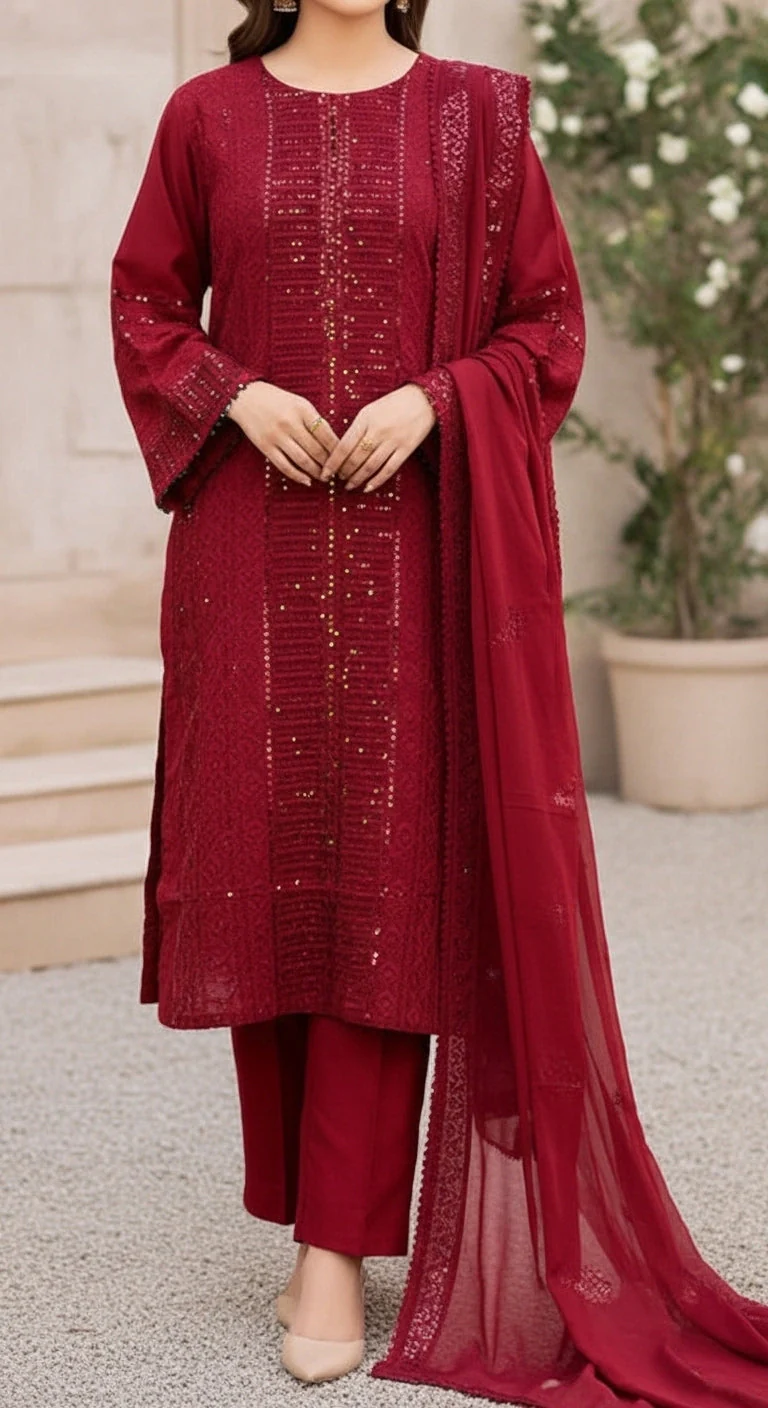 3 PC Embellished Suit PF6008