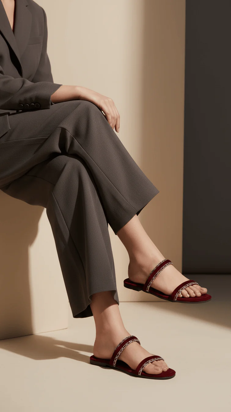 Maroon Casual Slipper For Women CL2151