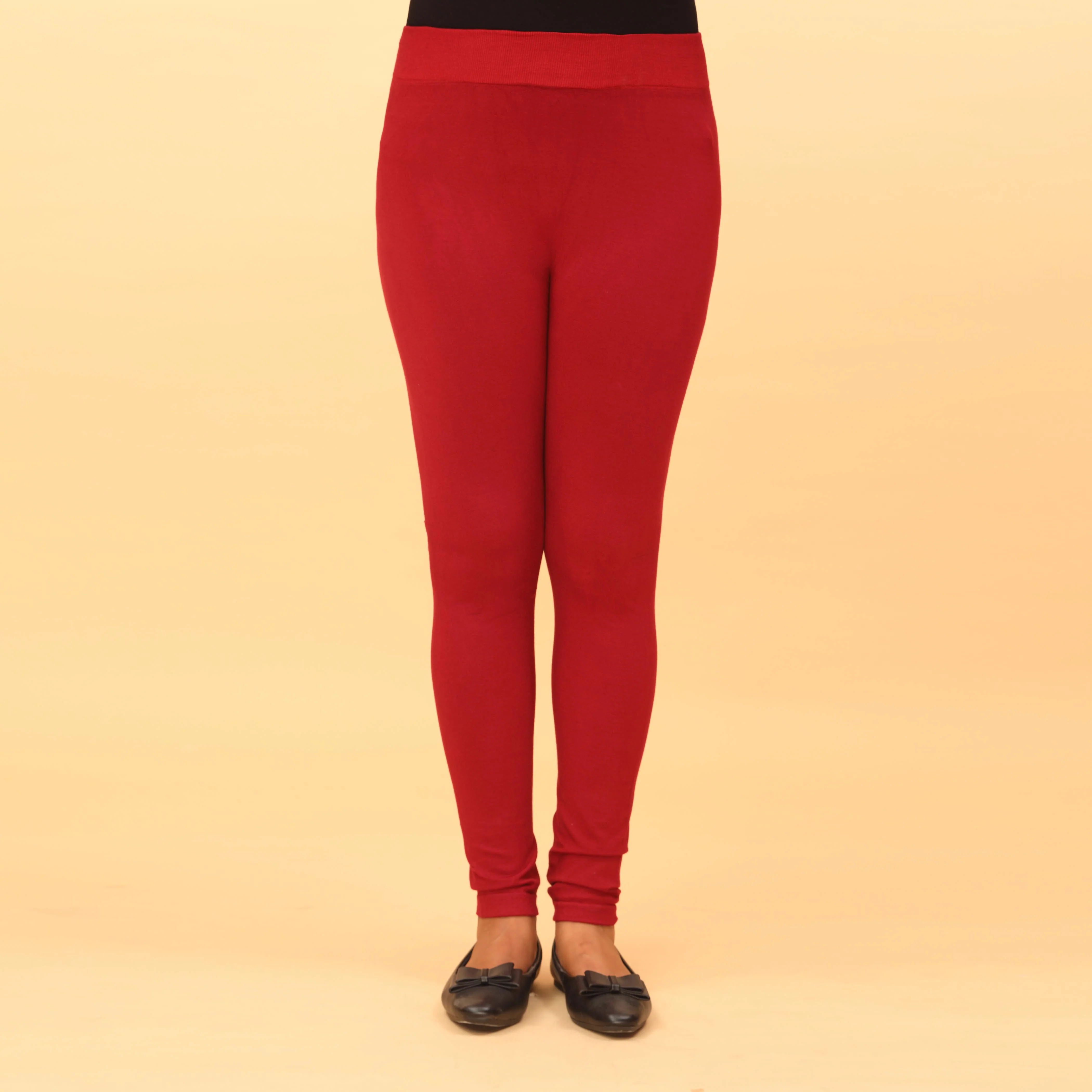 Maroon Color Plain Tights PN2060 - Image 3