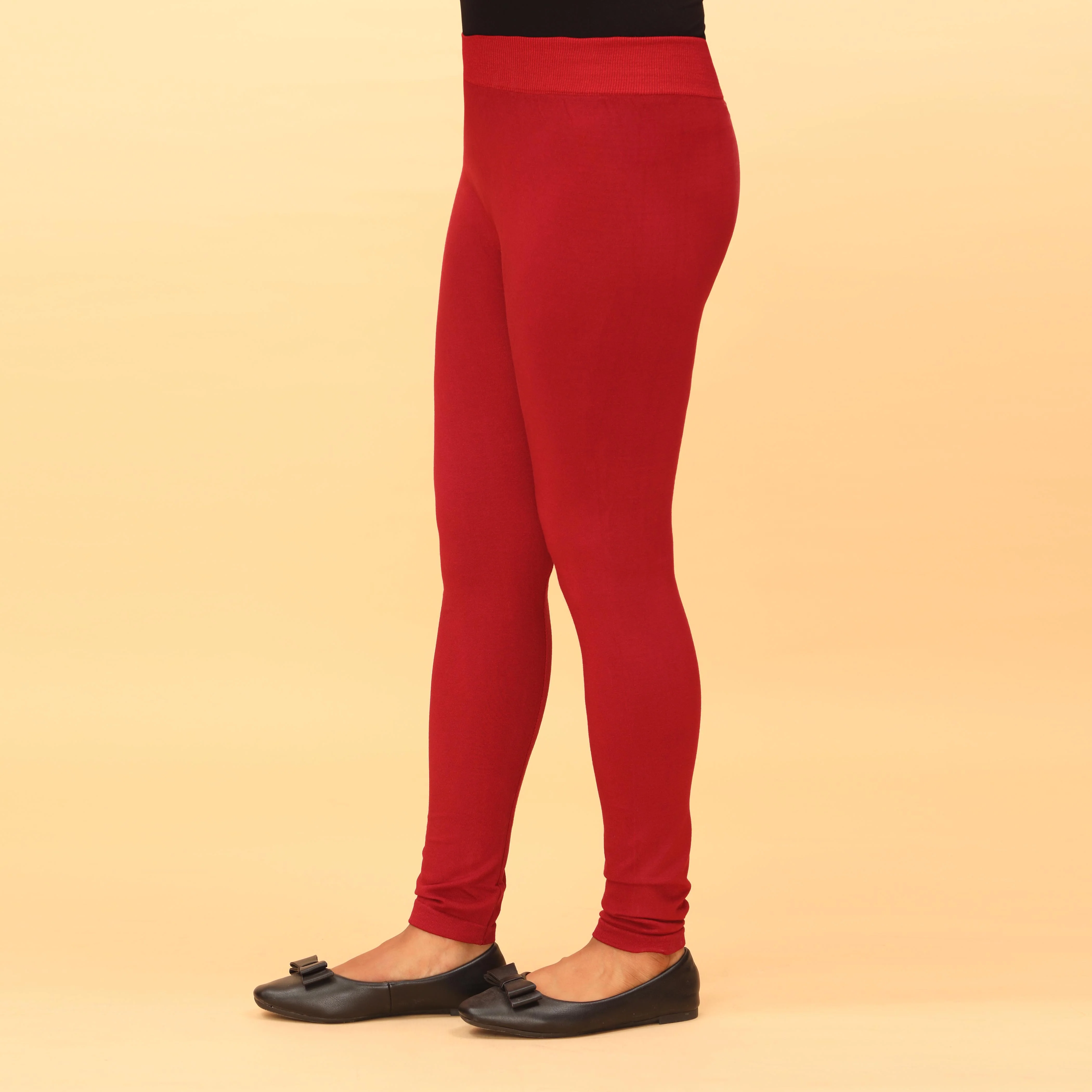Maroon Color Plain Tights PN2060 - Image 5