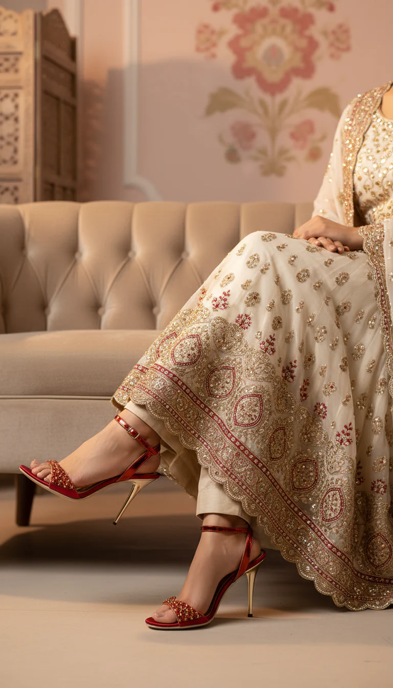 Maroon Fancy Bridal Sandal FN6019