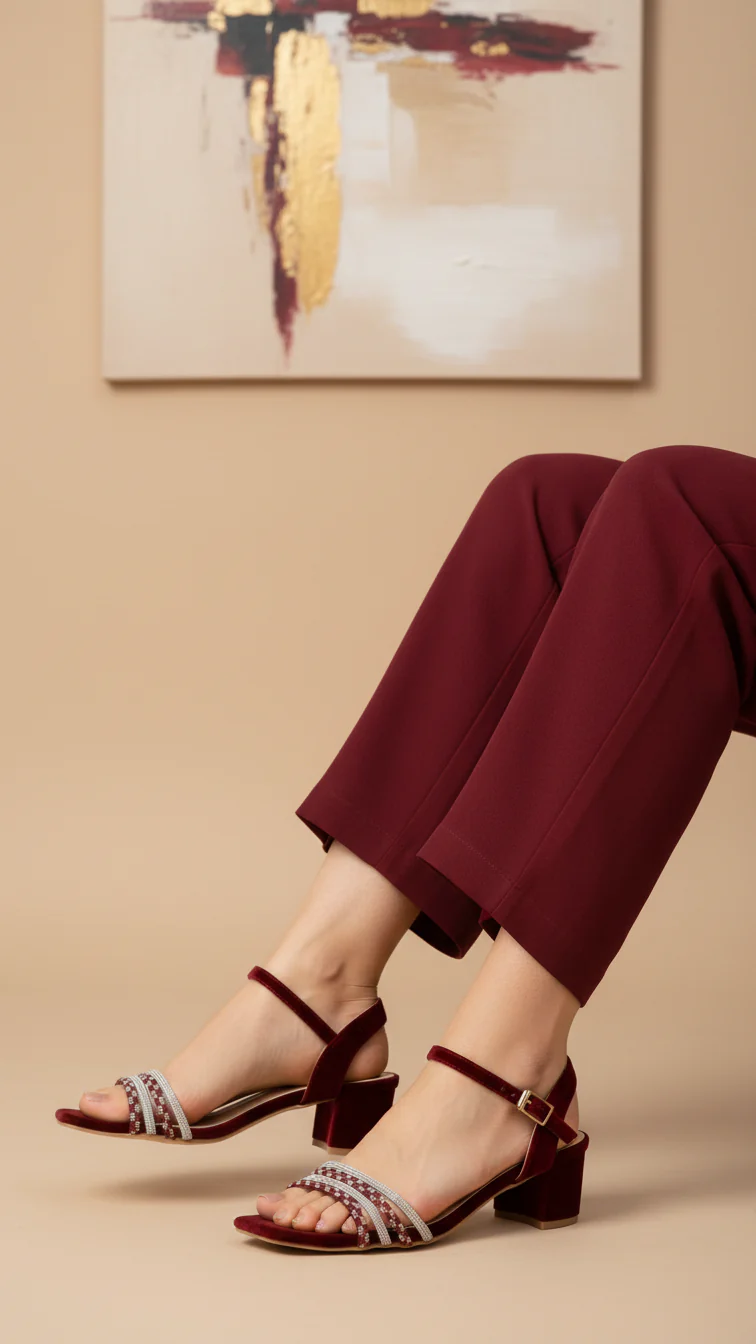 Maroon Fancy Sandal FN6046