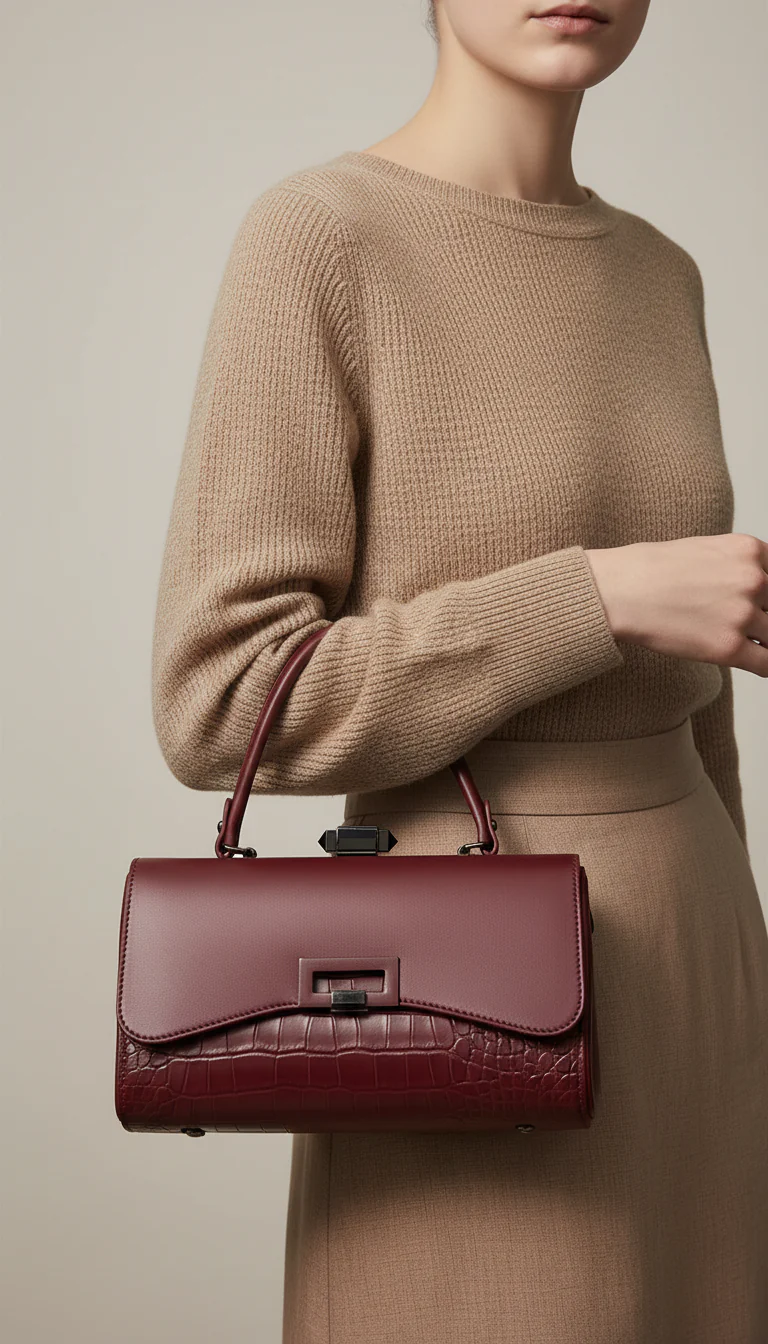 Maroon Formal Hand Bag For Women P36465