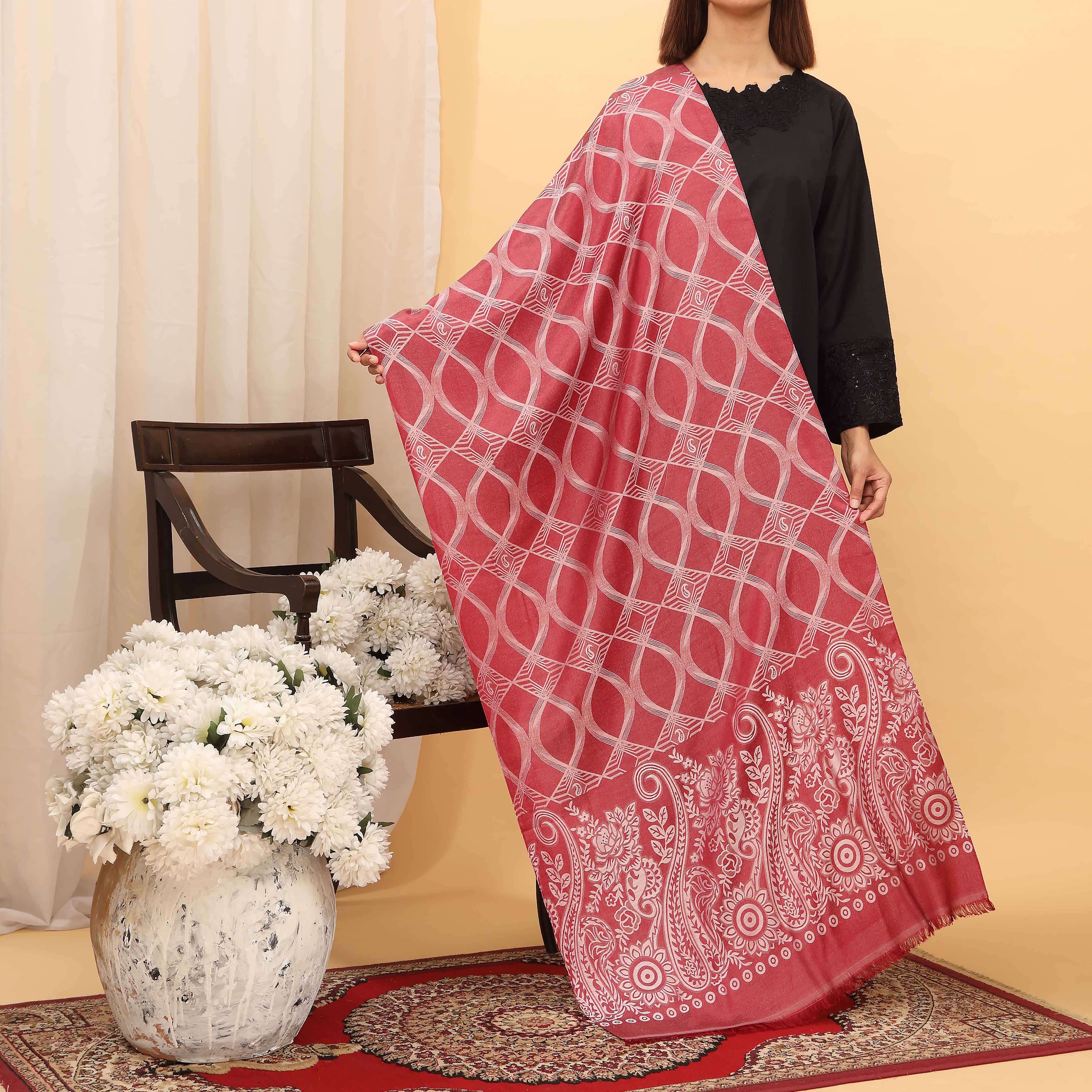 Maroon Summer Stole  PD5128