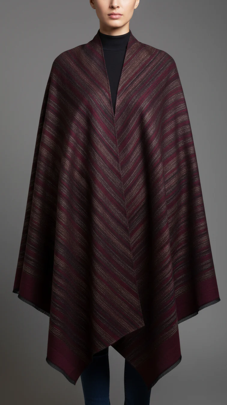 Maroon Winter Cape shawl PW5911