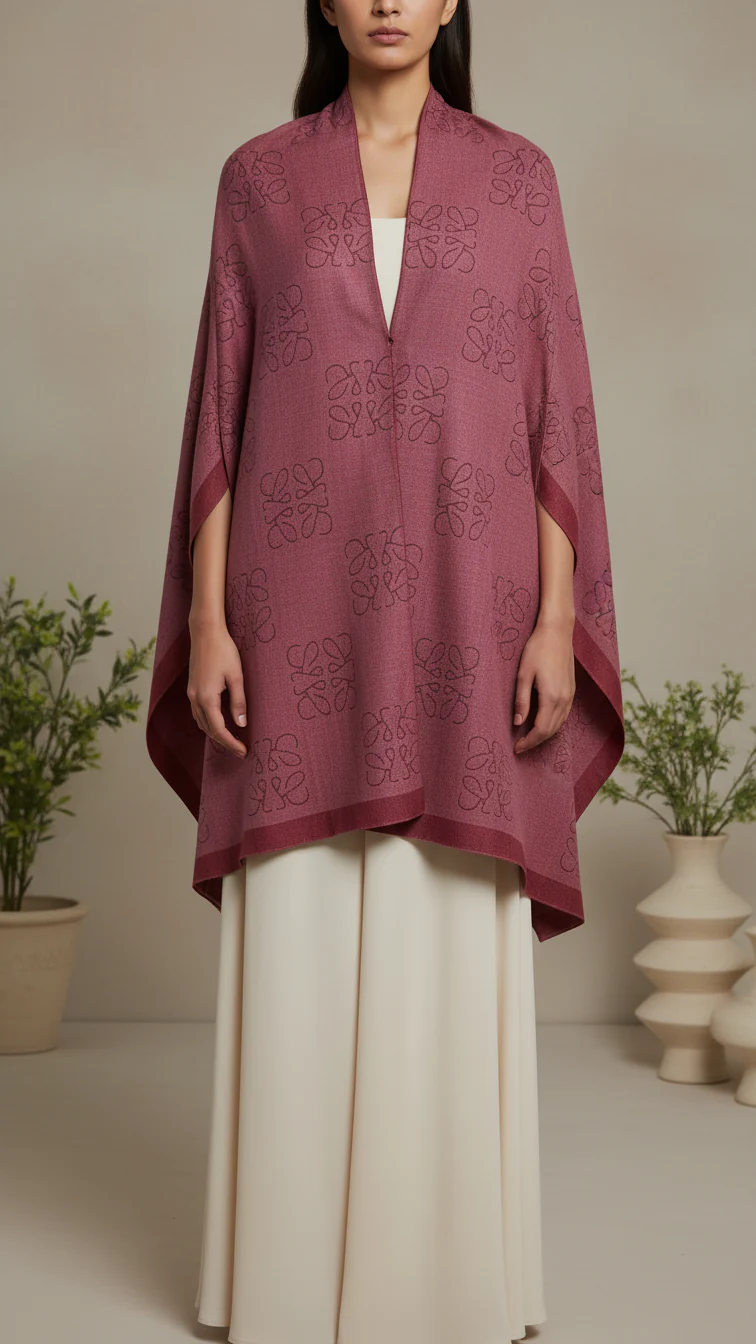 Maroon Winter Cape Shawl PW5923