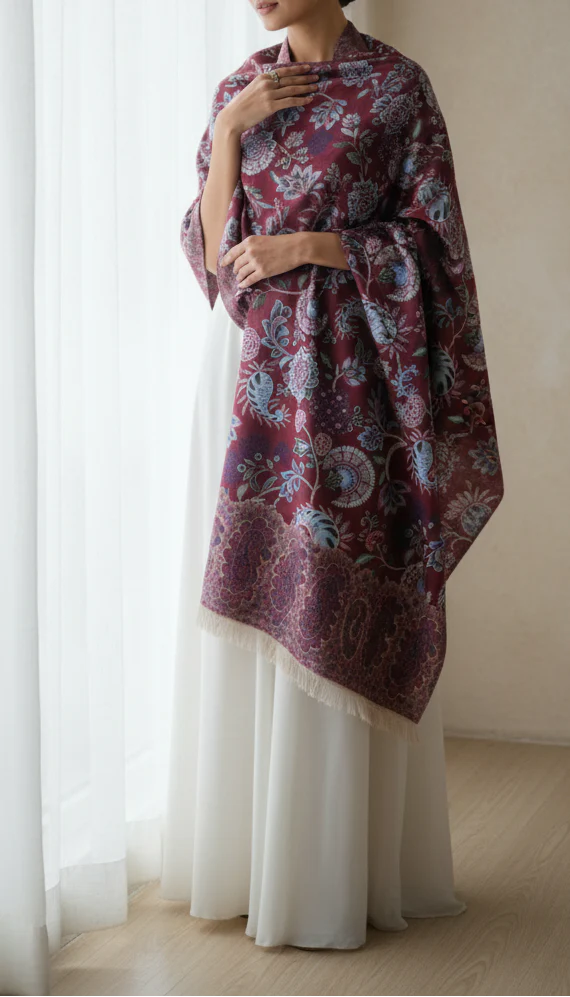 Maroon Winter Stole PN5239