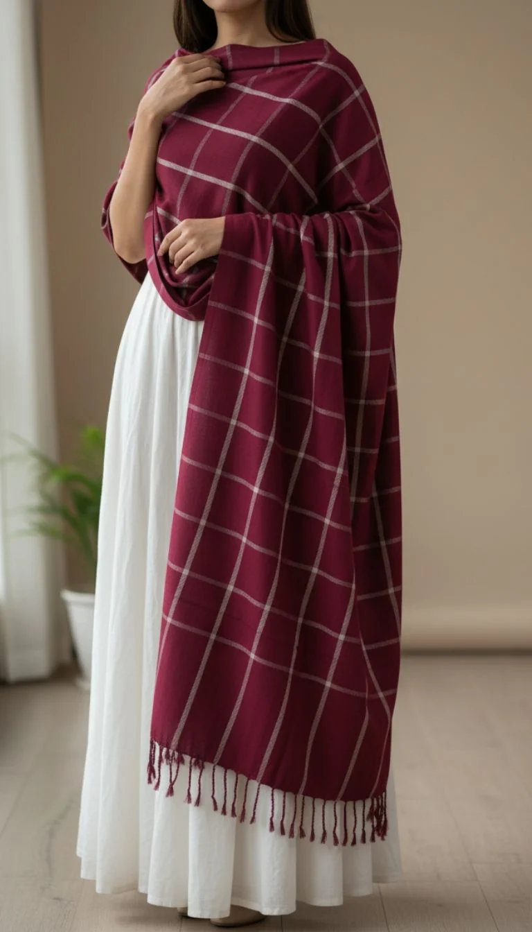 Maroon Winter Stole PN5126