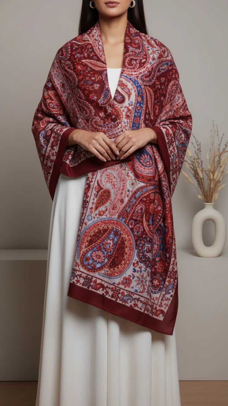 Maroon Winter Stole PW5770