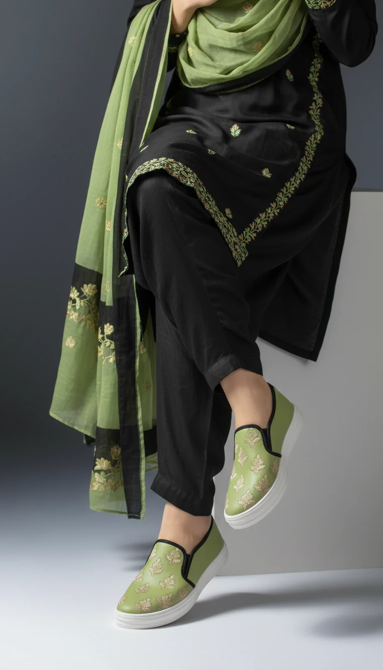 Mehndi Sneaker For Ladies WN6205