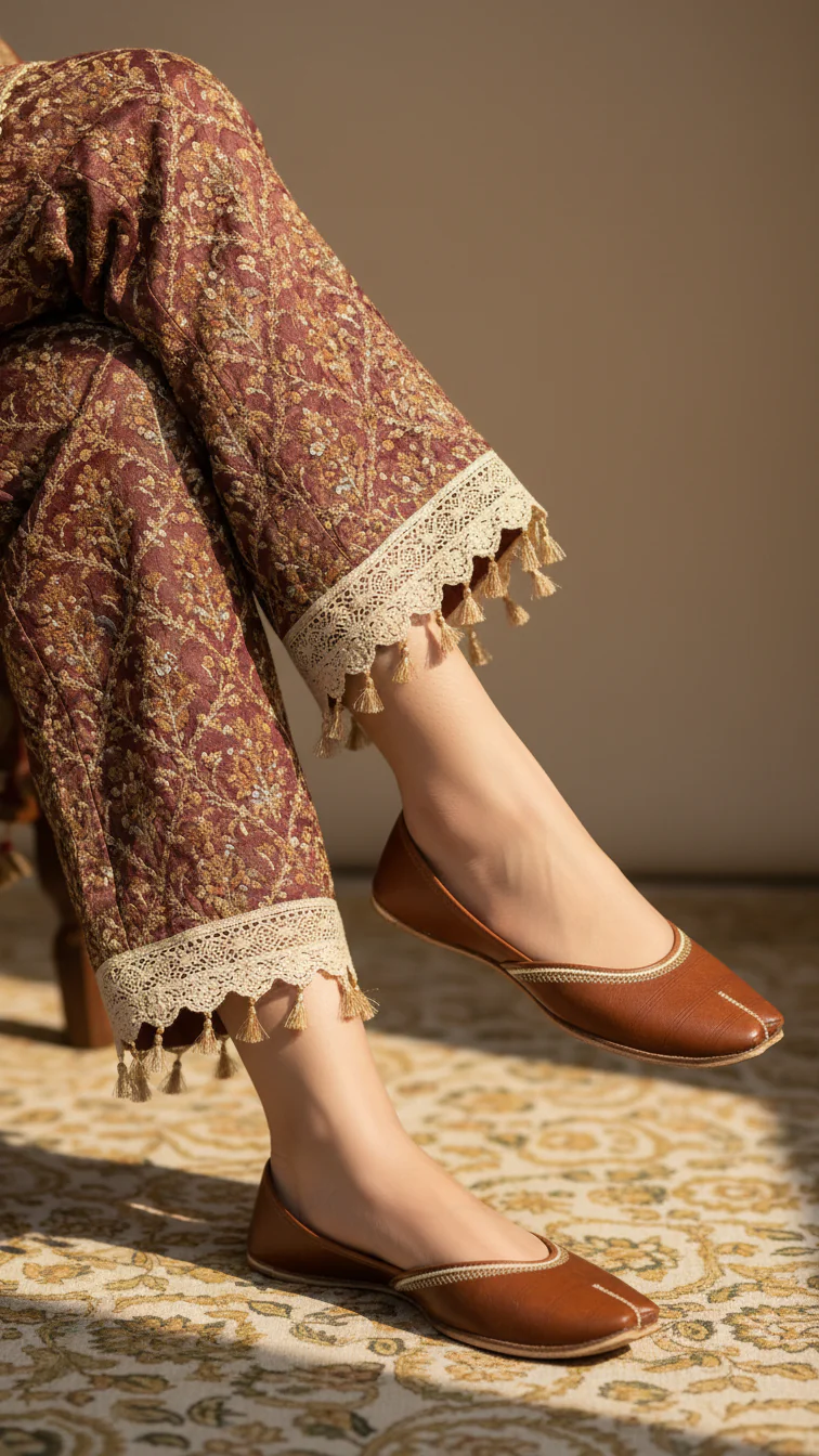 Mustard Leather Khussa EC8657