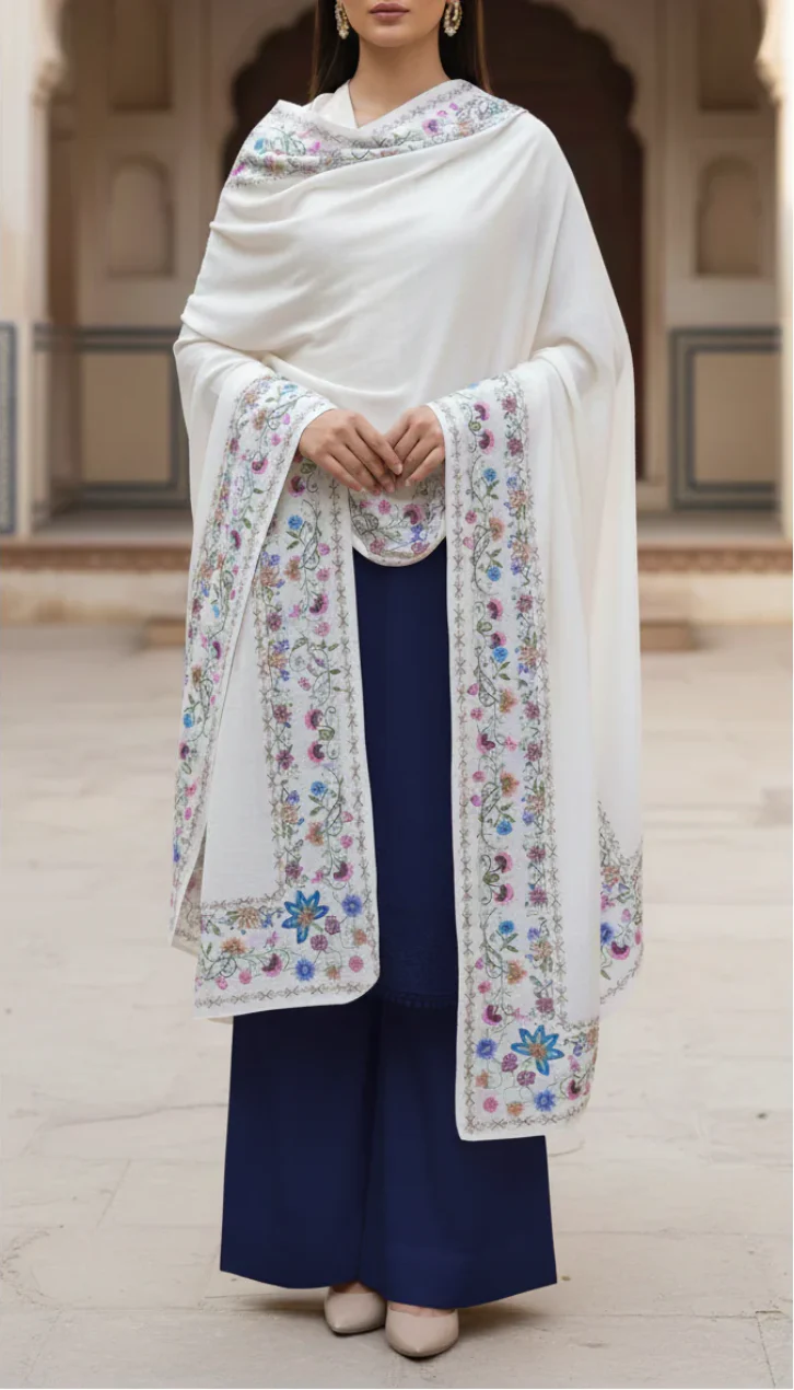 Off/White Winter Shawl PW5727