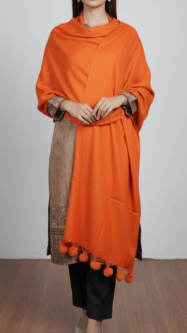 Orange Winter Stole PN5044