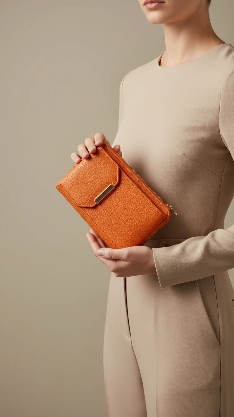 Peach Casual Pouch For Ladies P97700