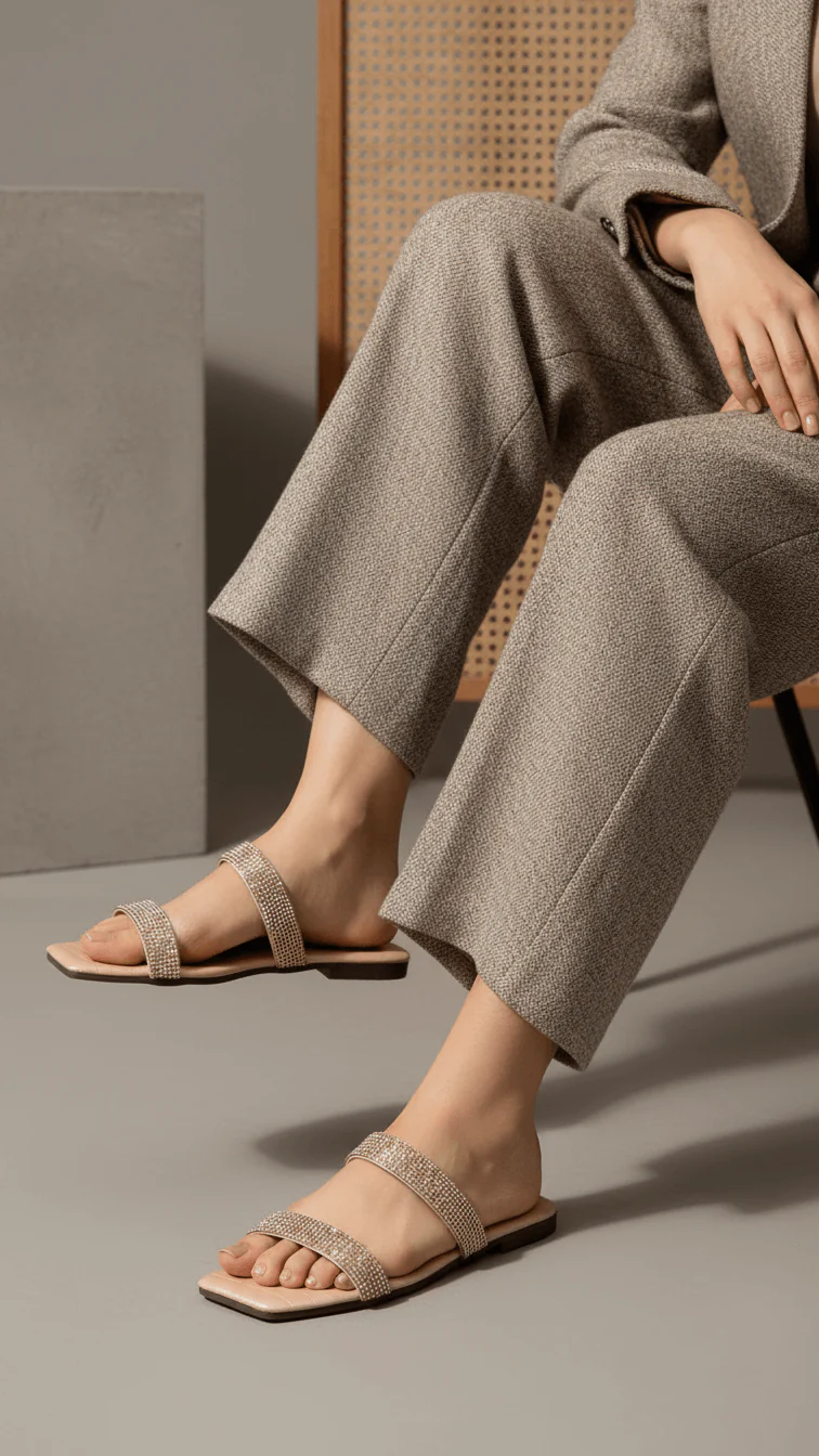 Peach Casual Slippers For Ladies CL1997