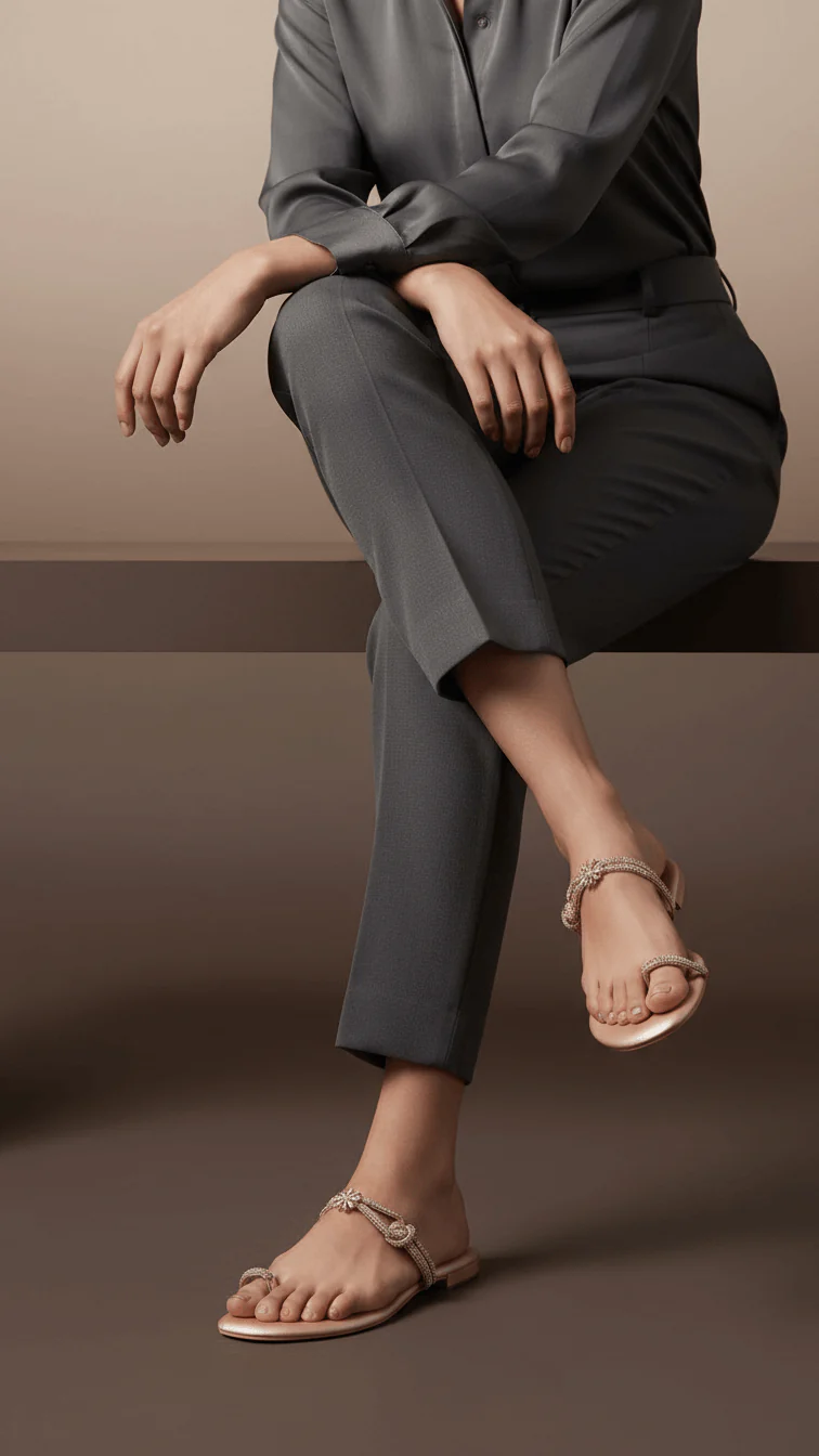 Peach Fancy Chappal FN0784
