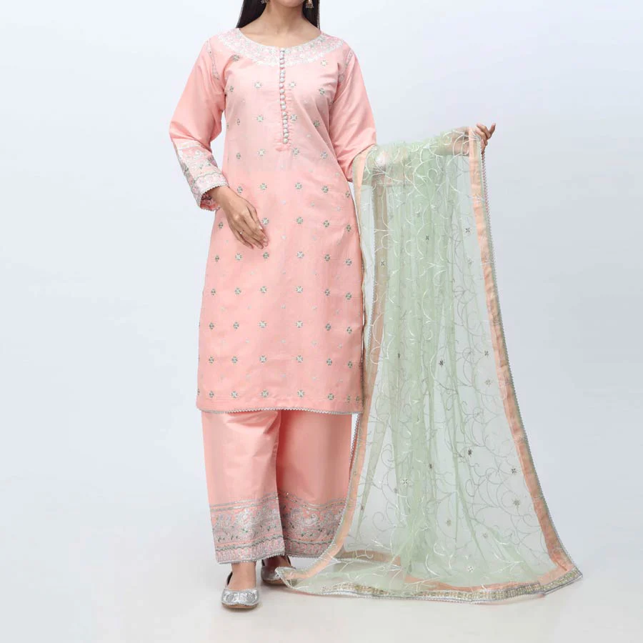 3PC- Embellished Khadi Net Suit PF3055