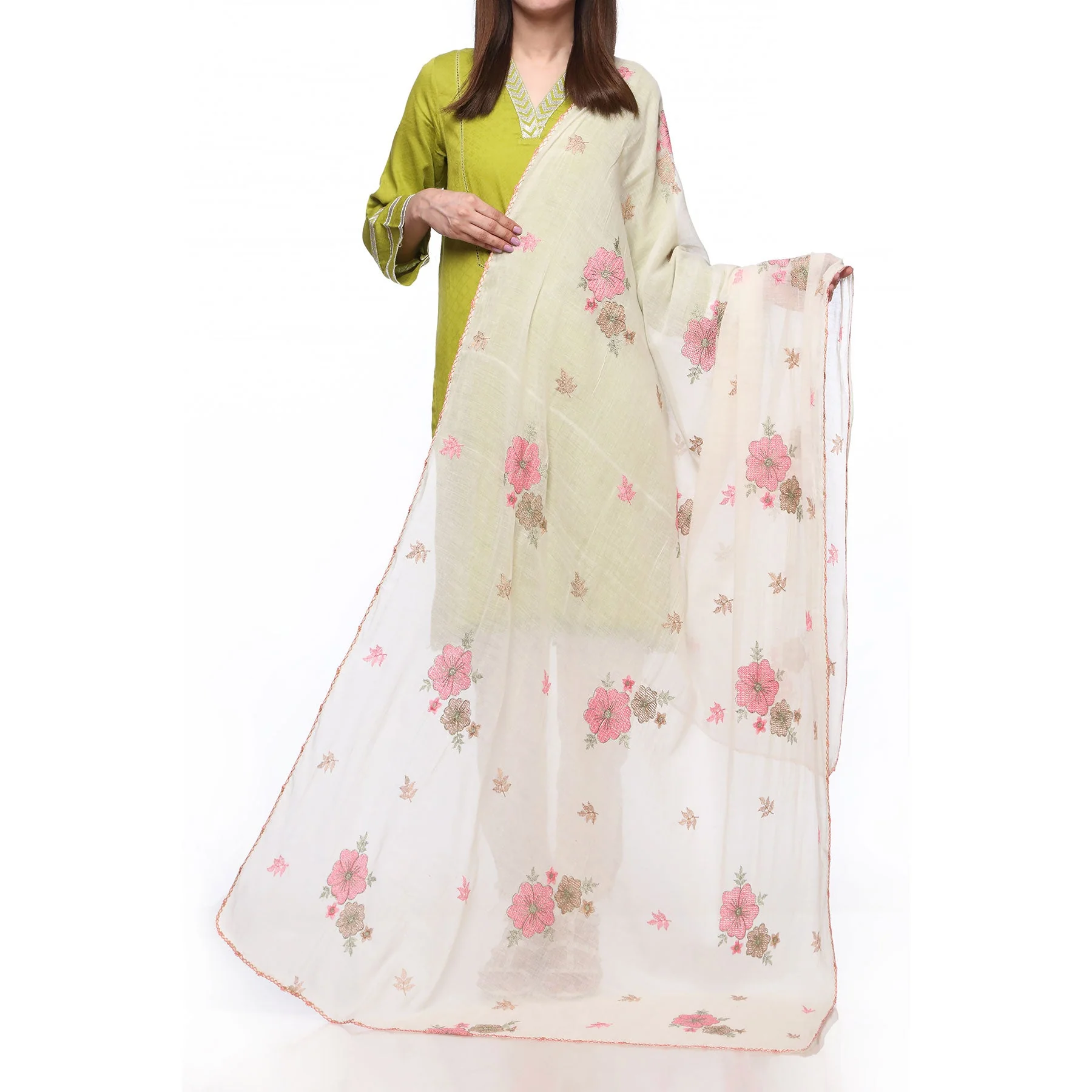 Pink Color Dyed Lawn Stole PS2719