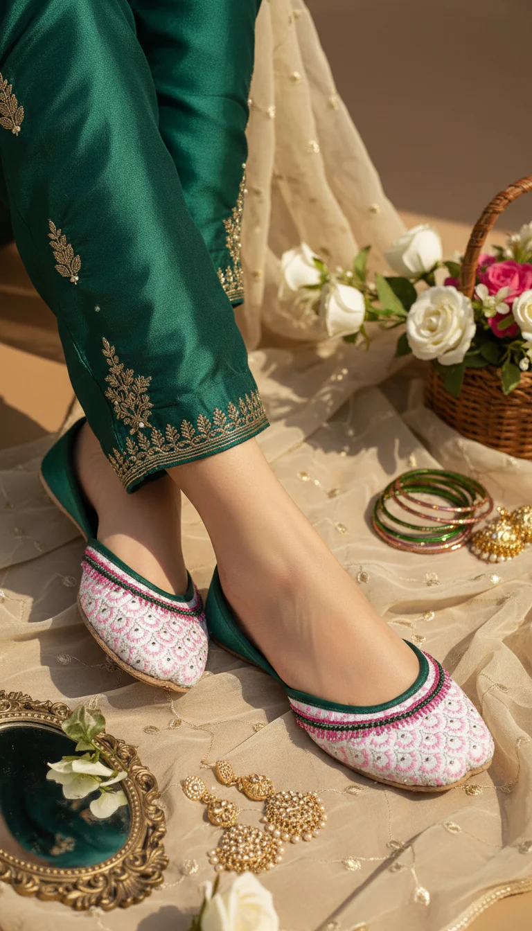 Pink Ethnic Khussa For Women EC8611