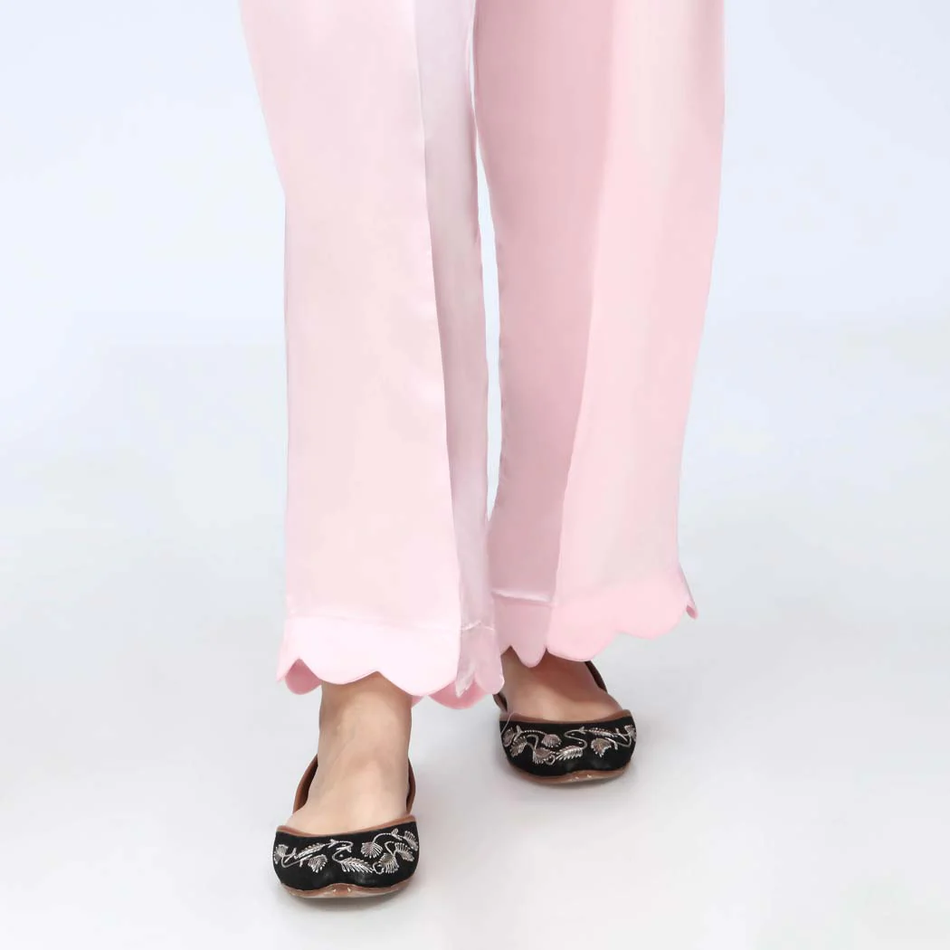 Pink Scallops Grip Silk Straight Trouser PW3645