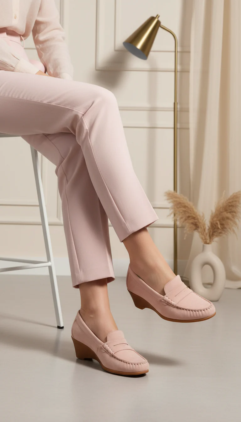 Pink Winter Moccasin For Ladies WN4429