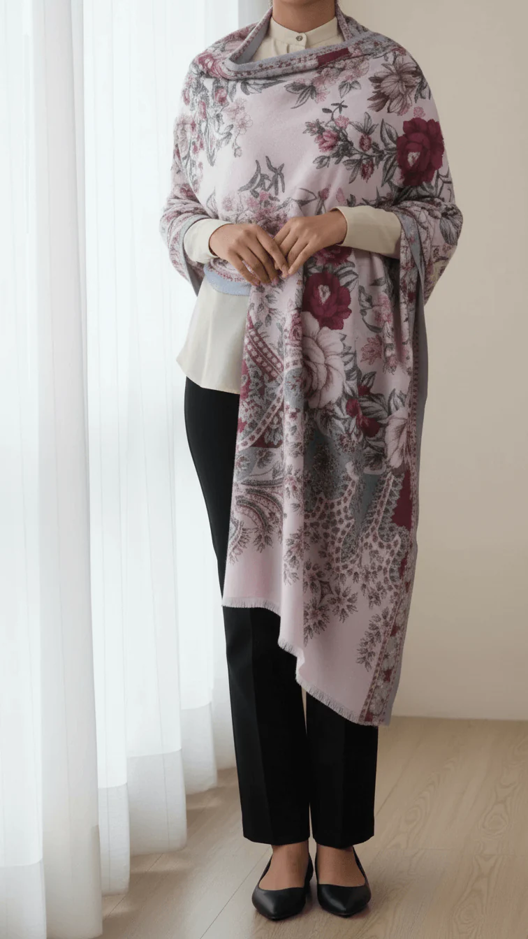 Pink Winter Shawl PW5726