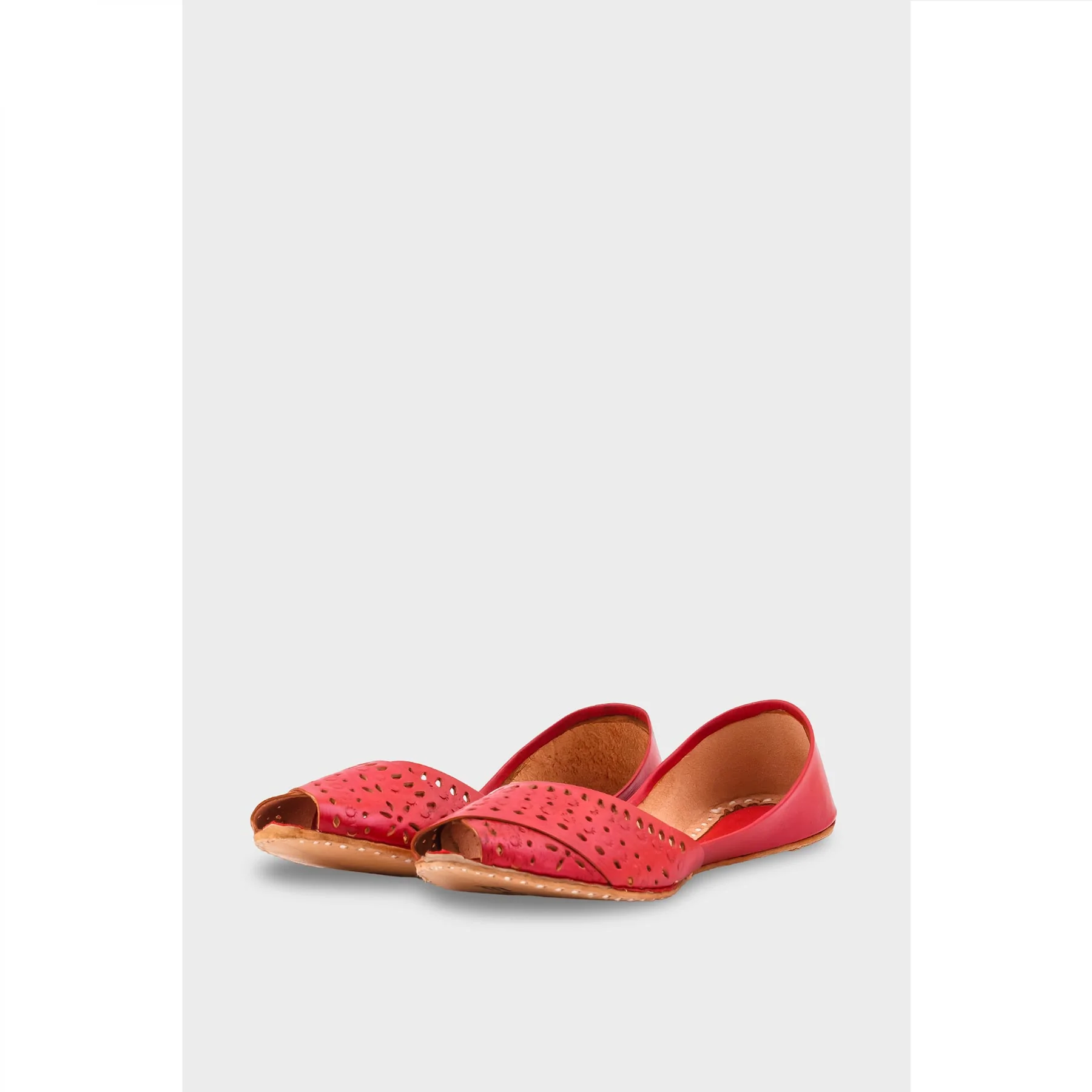 Red Leather Khussa EC8639 - Image 3