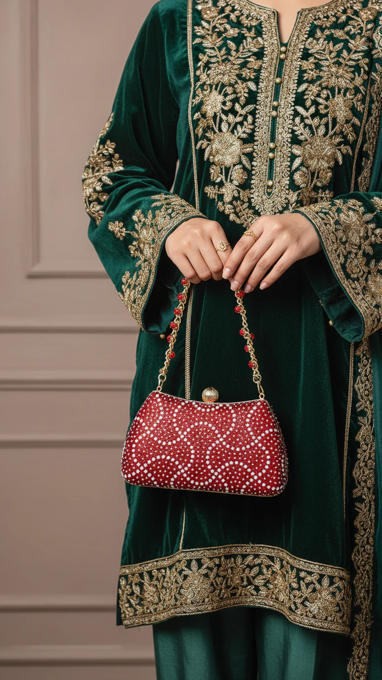 Red Fancy Clutch P24180