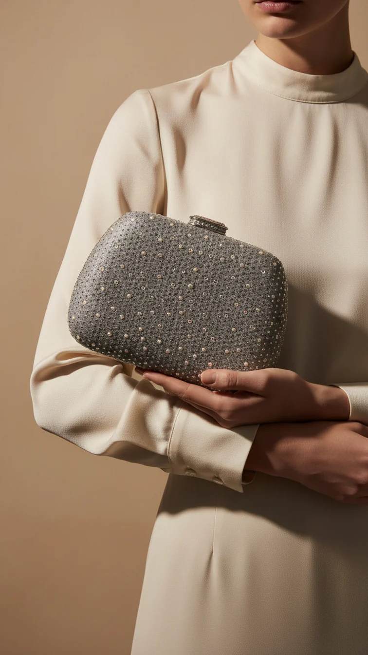 Silver Bridal Clutch P15388