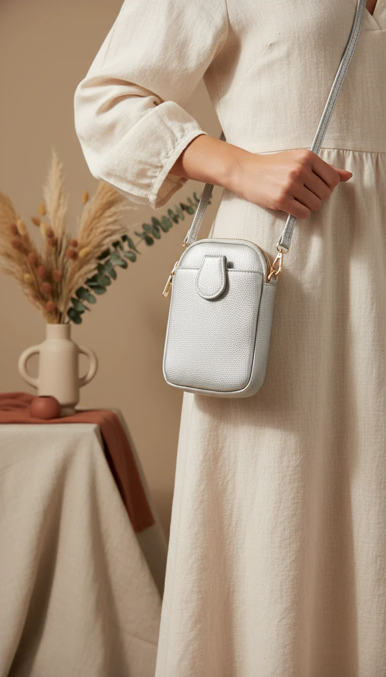 Silver Casual Pouch For Women P97713