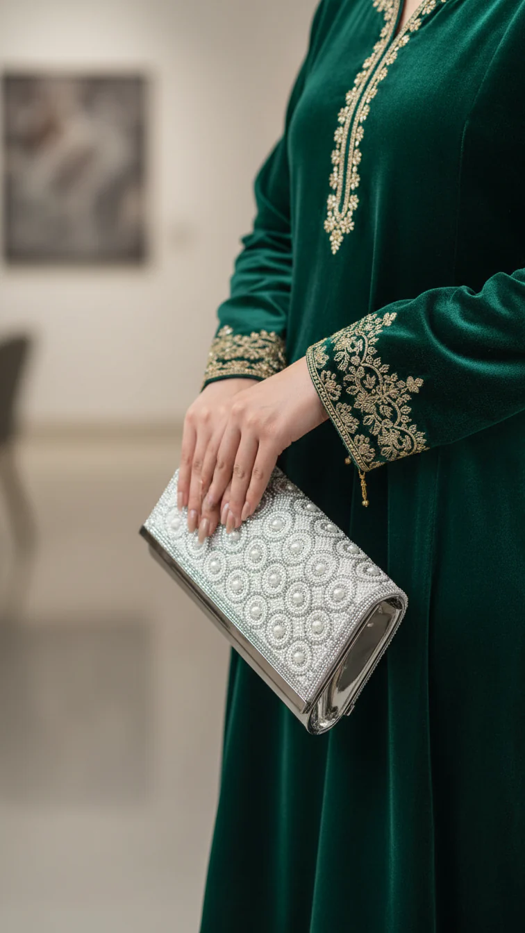 Silver Fancy Clutch p24242