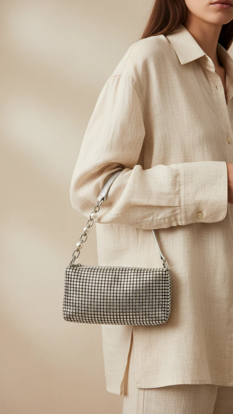 Silver Fancy Clutch P36328