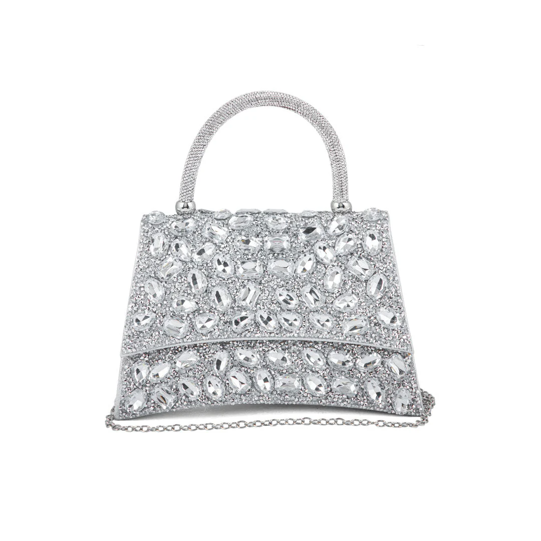 Silver Fancy Shoulder Bag For Women P24330