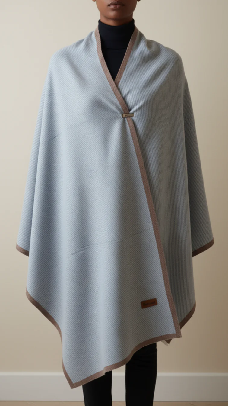 Silver Winter Cape Shawl PW5909