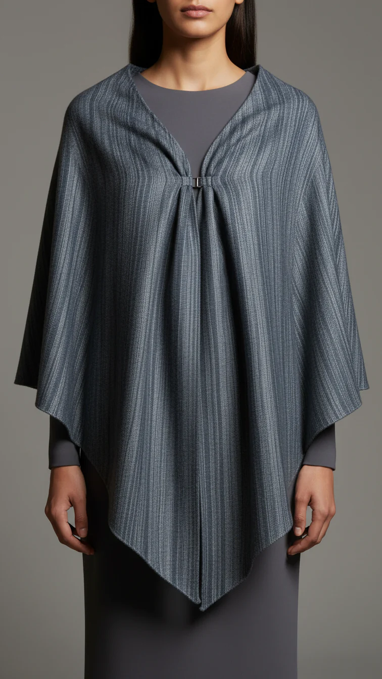 Silver Winter Cape shawl PW5910