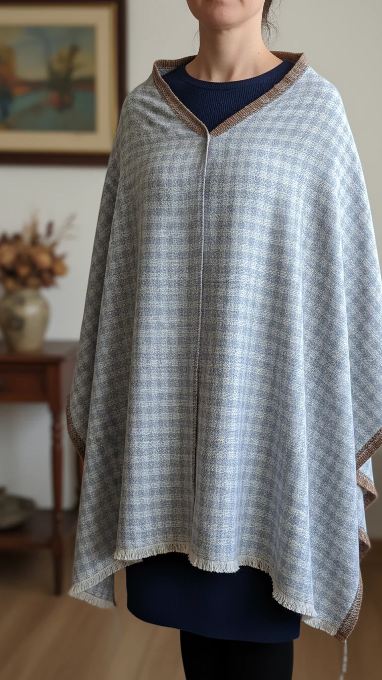 Silver Winter Cape Shawl PW5925