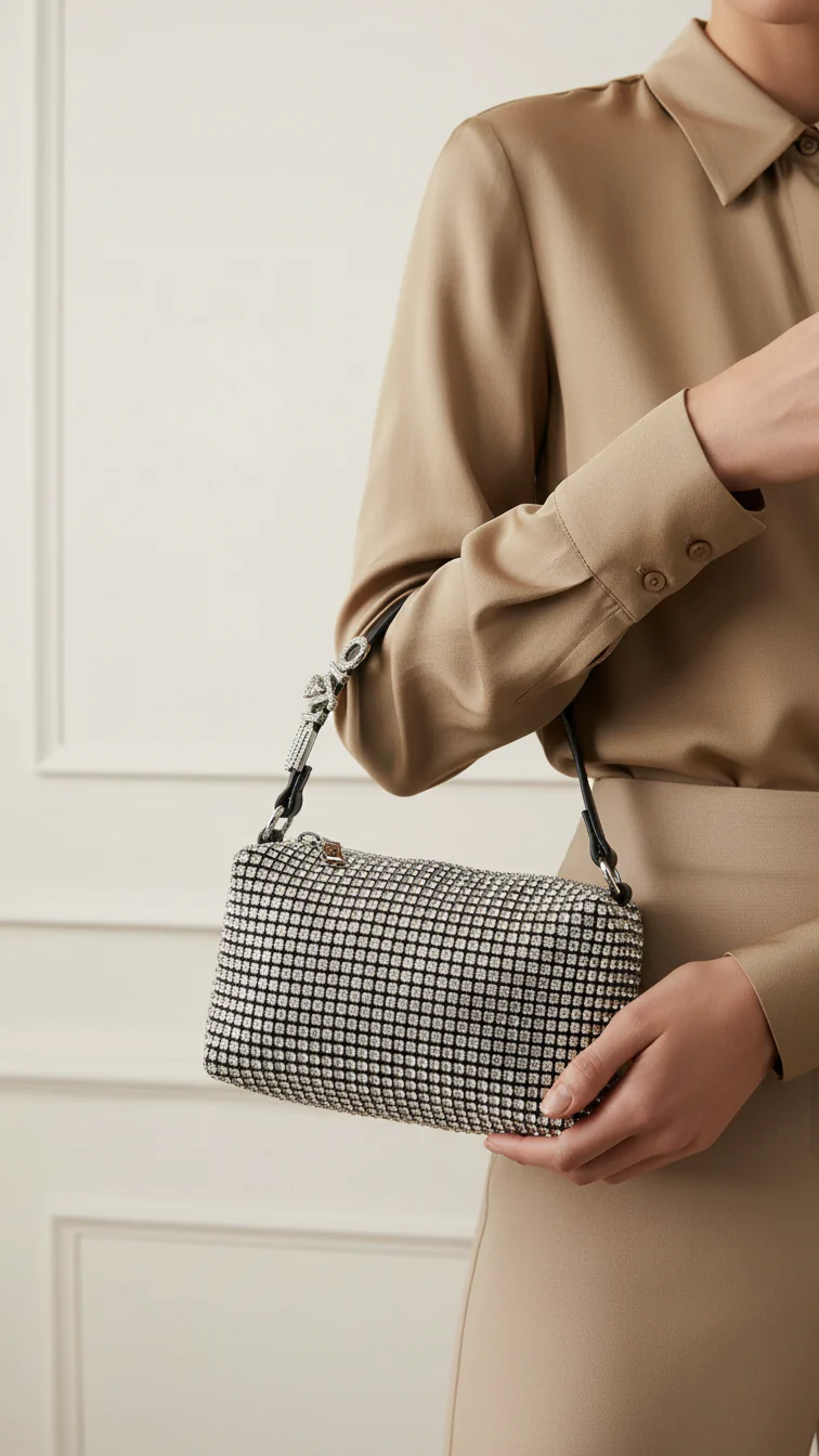 Silver Women Fancy Clutch P24090