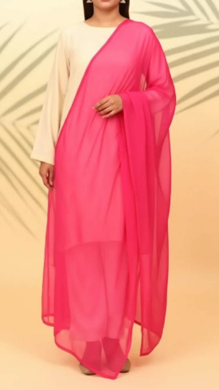 Skpink Dyed Plain Chiffon Dupatta PS4706