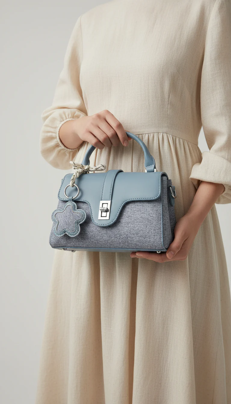 Sky Blue Formal Shoulder Bag For Ladies P36459