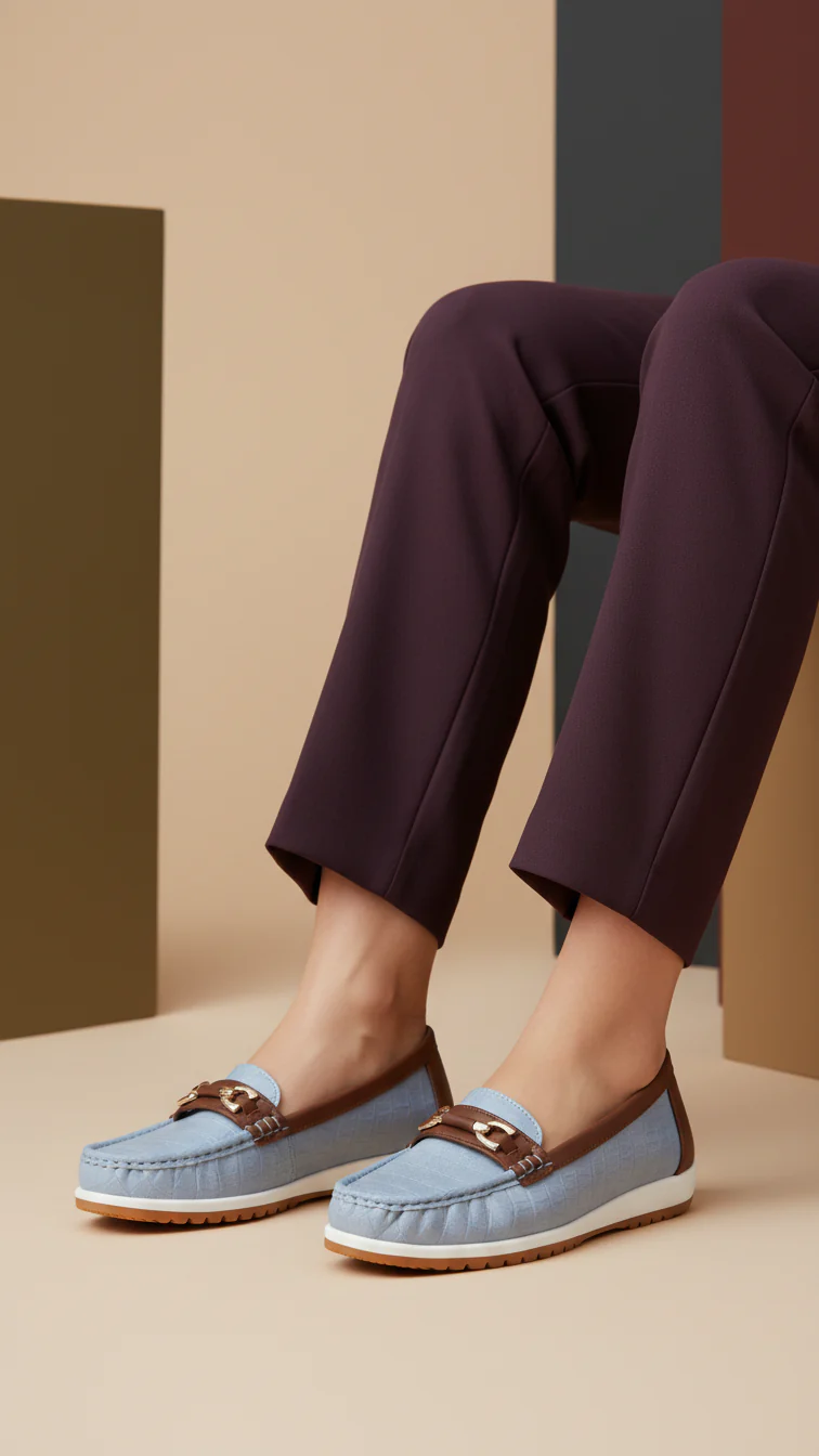 Sky Blue Women Moccasin WN4522
