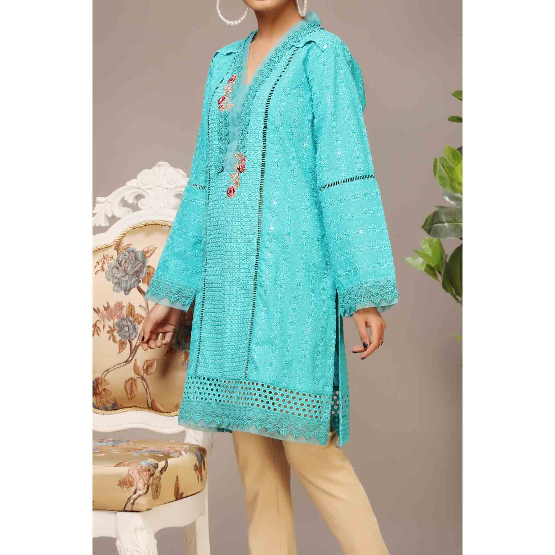 Stitched 1 PC Embellished Chiken Shirt pe114217