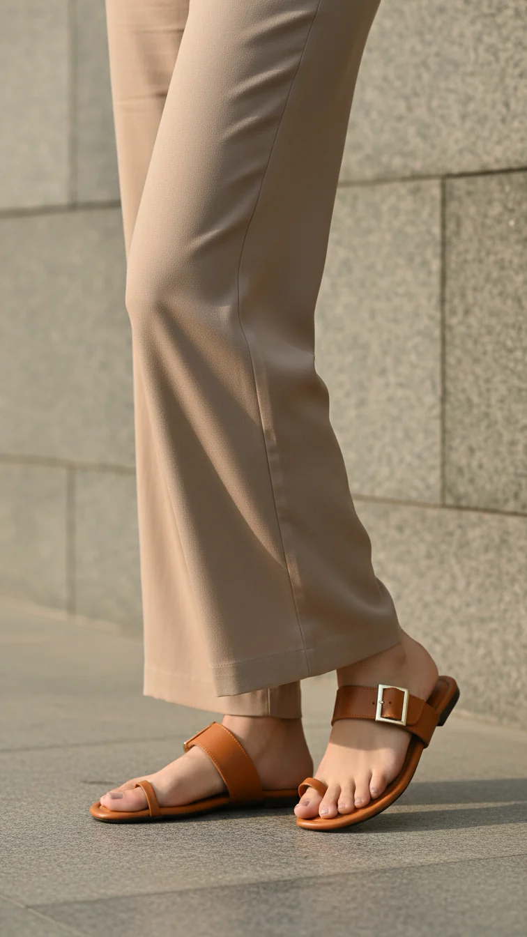 Tan Casual Chappal For Ladies CL2278