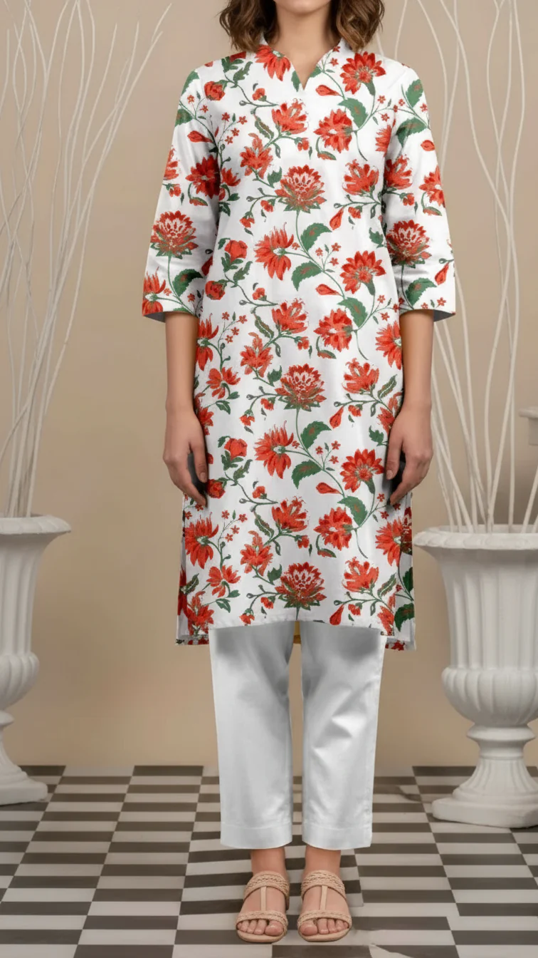Unstitched Printed Cotton Cambric Shirt US5476
