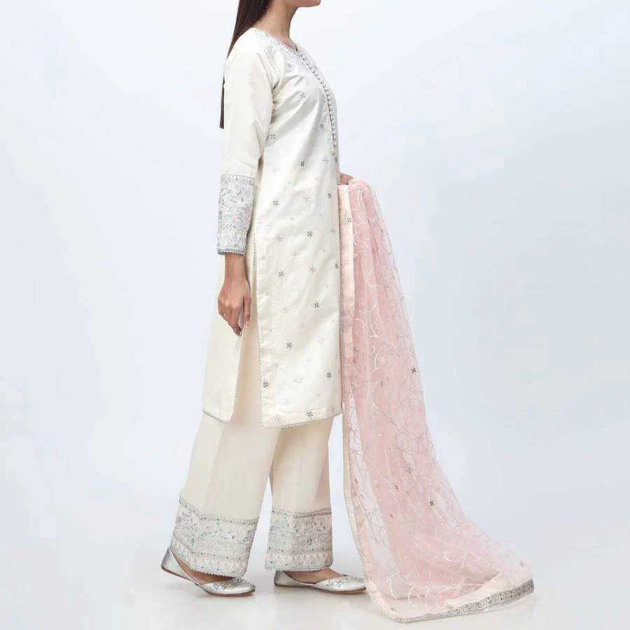 3PC- Embellished Khadi Net Suit PF3055 - Image 2